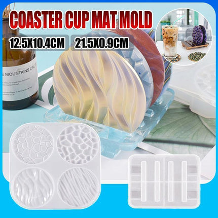 Coaster Cup Mat Mold Wave Diamond Pattern Silicone Mould for Epoxy Resin Casting - Aimall