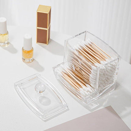 Cosmetic Cotton Swab Organizer MakeupBox Container Case Clear Acrylic Bud Holder