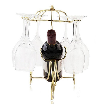 Iron Wine Bottle Holder Rack Wine Cooler Stand Decorative Storage Display