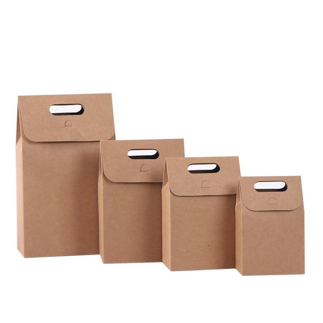 100PCS Christmas Gift Packing Paper Bag Candy Cookie Treat Box Kraft Party Bag - Aimall