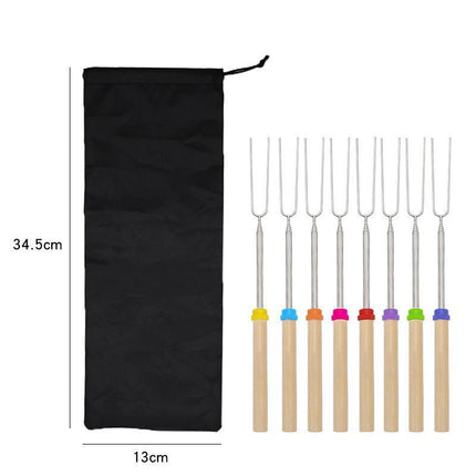 Marshmallow Roasting Sticks Extendable Fork BBQ Campfire Kids Fun Barbecue - Aimall