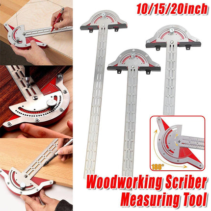 Woodworking Edge Ruler Protractor Angle Measuring Tool Carpenter