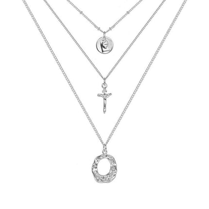 Retro Elegant Necklace Multi-layer Metal Chain Necklace Stacked Clavicle Chain