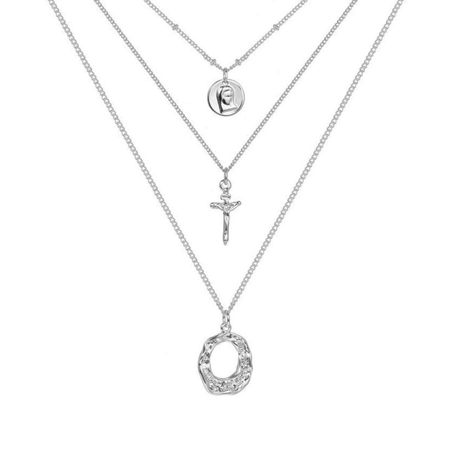 Retro Elegant Necklace Multi-layer Metal Chain Necklace Stacked Clavicle Chain