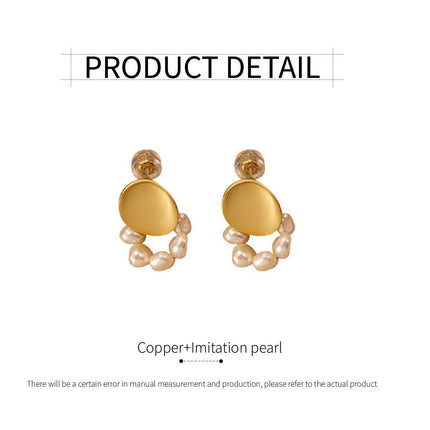 Vintage Pearl Beaded Earrings Simple Versatile Jewelry Women Elegant Fashion