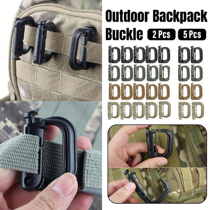 2/5pcs Outdoor D-ring Buckle for Backpack Mountaineering Hiking Camping Clip
