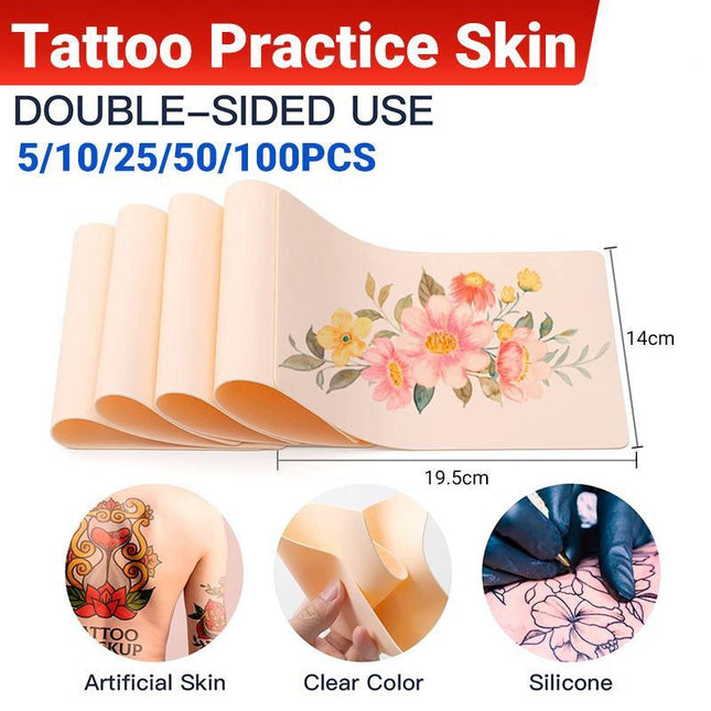 5-100x Tattoo Skin Fake Practice Eyebrow Art Double Sides Silicone For Beginner - Aimall