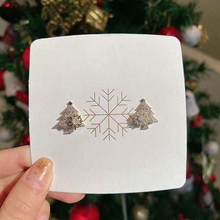 Christmas Tree Stud Earrings Women Festive Holiday Jewelry Gift Accessories