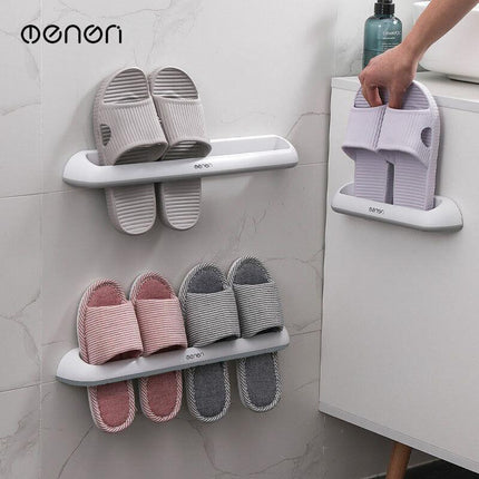 Slipper Holder Bathroom Home Wall Hanger Shelf Rack Storage Shoes Organizer Long - Aimall