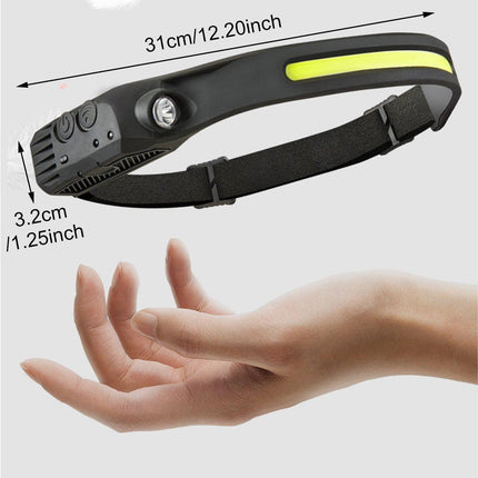 Waterproof COB Headlamp Night Buddy LED Motion Sensor Head Torch Headlight