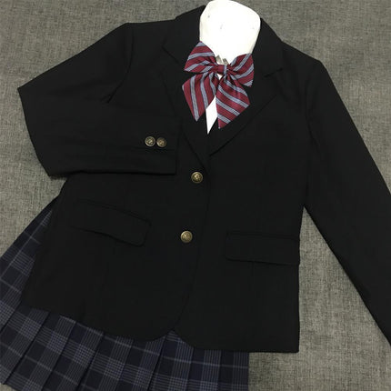 For Women School Uniform Checkered Lovely Sailor Style JK Japanese Collar BowTie - Aimall
