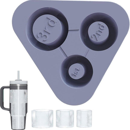 Silicone Ice Cube Tray with lid for Stanley Cups Makes 3 Large Hollow Ice Cubes