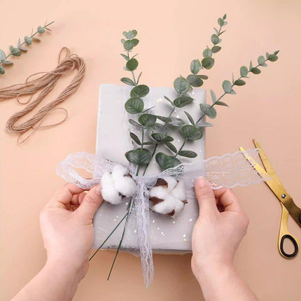 20PCS Eucalyptus Plastic Leaves Holiday Christmas Decor Wedding Home Flowers