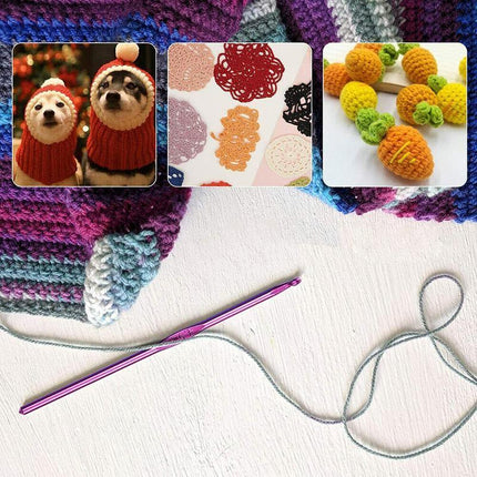 50PCS Hooks Set Crochet Sewing Tools Knitting Needles Aluminum DIY Weave Craft - Aimall