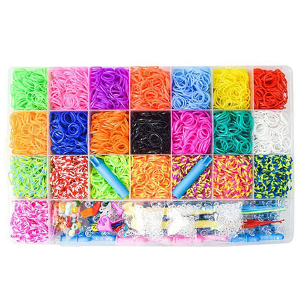 6800PCS Loom Bands Kit Bracelet Mixed Colour Rubber Refill Clip Hook Charms DIY - Aimall