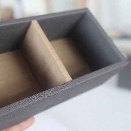 Double Compartment Tea Caddy Hotel Room Storage Organizer for Tea Bags Sugar