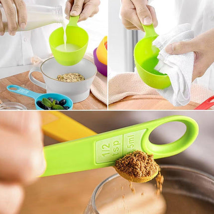 12PCS Plastic Measuring Spoon and Cup Set Baking Tools for Cake Milk Powder