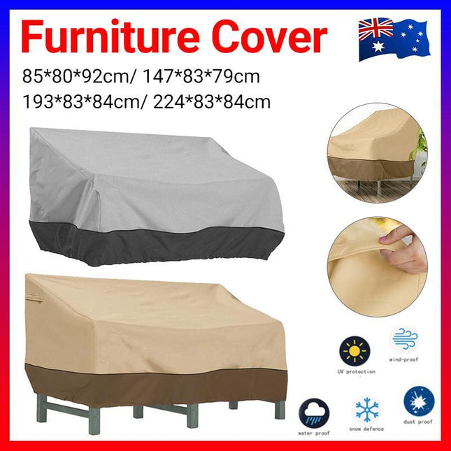Outdoor Waterproof Patio Chair Cover Lounge Deep Seat Cover Furniture Sofa Cover Grey Black - Aimall