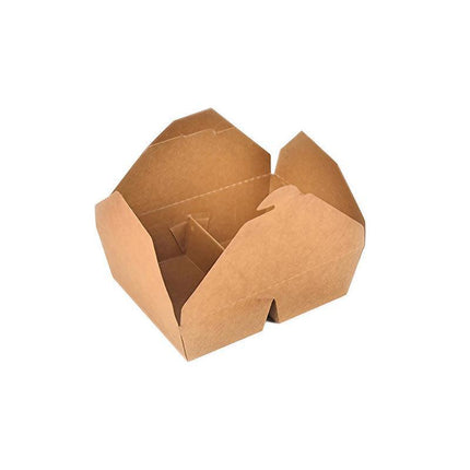 Kraft Brown Noodle Food Lunch Box Flat Deli Takeaway Disposable Container 200PCS - Aimall