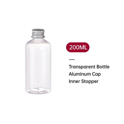 20pcs Brown Transparent Cosmetic Bottles with Aluminum Lids for Packaging