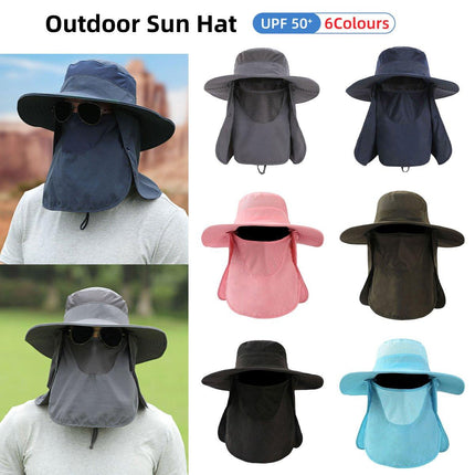 2PCS Outdoor Fisherman Hat Men Women Sun Protection Fishing Cap Bucket Hat