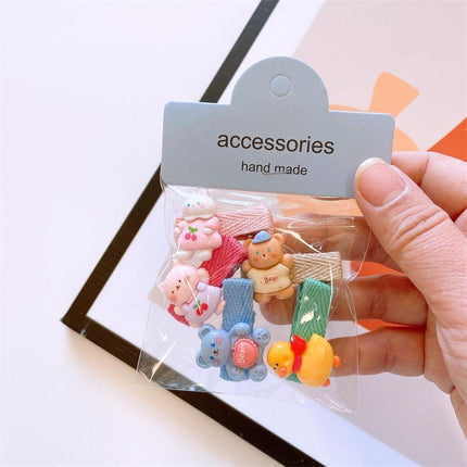 5Pcs Cute Cartoon Animal Hairpin Set for Girls - Mini Hair Clips Party Gift