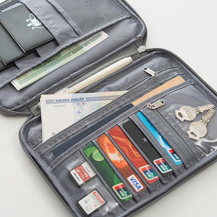 Waterproof Passport Holder Travel Document Wallet RFID Bag Family Case Organizer L - Aimall