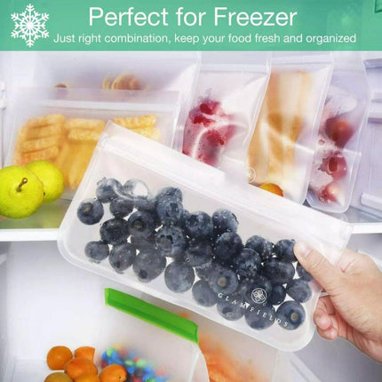 10-40PCS PEVA Silicone Food Storage Bags Reusable Zip Lock Pouch Fresh Sealer - Aimall