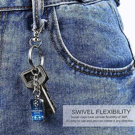 20X Swivel Lobster Clasp Clips Hook Alloy Key Ring Split Keychain Durable - Aimall