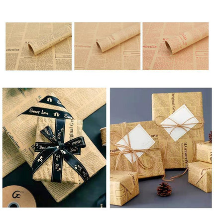 45X Gift Packaging Packing Material Kraft Tissue English Newspaper Bouquet Paper - Aimall