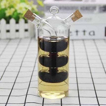 Glass Oil Vinegar Dispenser Bottle with Cork Lid Kitchen Soy Sauce Container