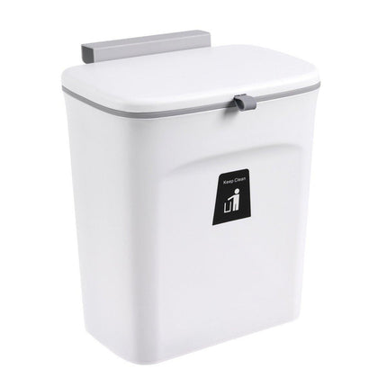 Wall Mounted Kitchen Trash Can with Sliding Lid Hanging Waste Bin for Household
