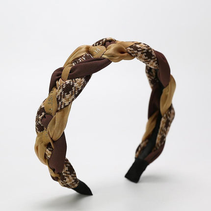 Women Retro Hair Hoop Fried Dough Twist Headband French College Style Hair Clip - Aimall