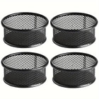 4PCS Black Sliver Mesh Paper Clip Holder Storage Bucket Desk Accessories Office