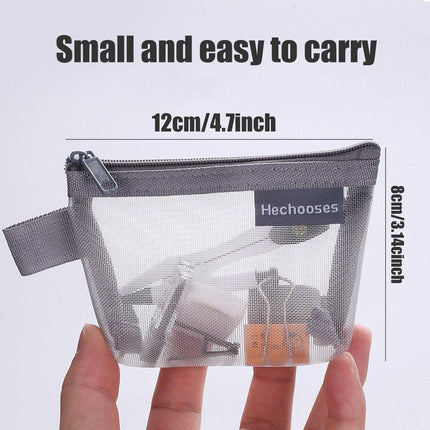 Mini Mesh Zipper Bags Storage Pouch Coin Purse ID Credit Card Holder Organizer - Aimall