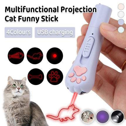 Mini Handheld Cat Claw Teasing Toy Interactive Pet Play Wand for Kitten Exercise