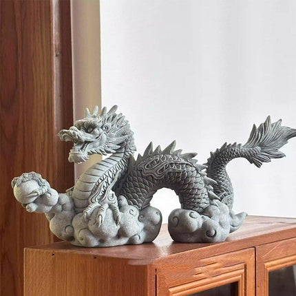 Imitation Lapis Lazuli Dragon Ornament Garden Fish Tank Aquascape Chinese Decor