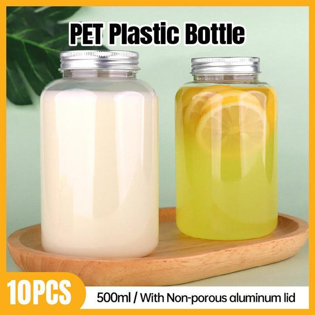 10pcs 500ml PET Plastic Juice Bottles Food Grade Drink Containers for Beverages