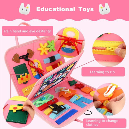 Cloth Busy Board Sensory Education Book Felt Bag Toy for Early Learning and Play