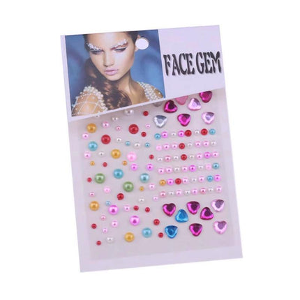 Face Gems Tattoo Eye Jewels Festival Body Crystal Make Up Sticker Diamond Pearls - Aimall