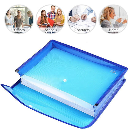 A4 Document Bag Plastic Clear Wallet Seal File Folder Paper Envelope Button Bag