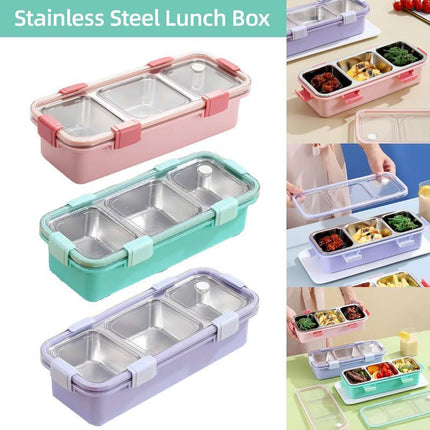 Stainless Steel Lunch Box Compartment Bento Box Food Container for Meal Prep Use