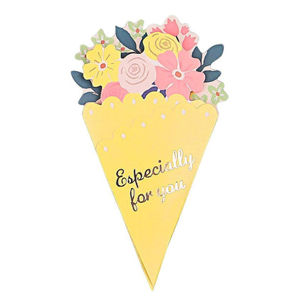 Mother's Day Bouquet Blessing Card 5 Flower Shape Birthday Gift Three-dimensional Creative Card Blessing Card