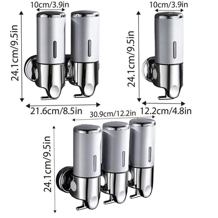 Stainless Steel Lever Soap Dispenser Manual Push Shower Gel Hotel Bathroom Use