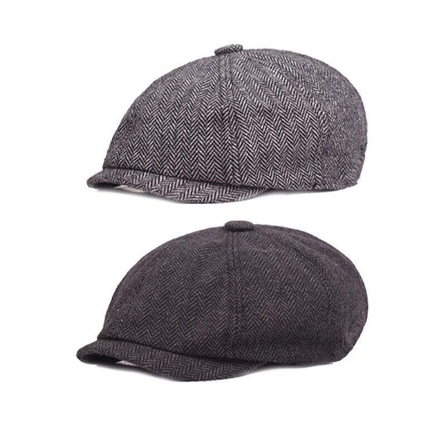 8 Panels Newsboy Flat Cap Peaky Blinders Baker Golf Driving Boy Mens Beret Hat - Aimall