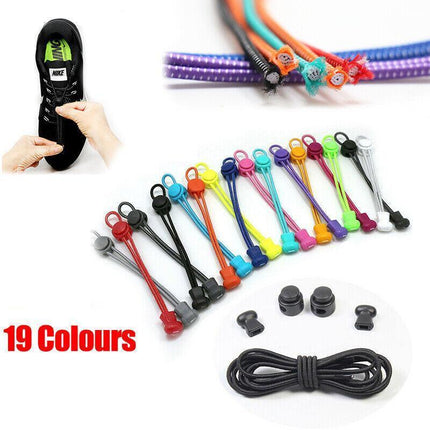 No Tie Elastic Locked Lock Shoelaces Toggle Shoe Laces Sneakers Kids Adults Au - Aimall