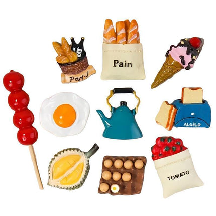10pcs 3D Simulation Food Stickers for Fridge Fun Food Toy Magnets Decorative Set