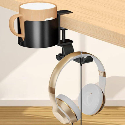 360-degree Rotating Metal Earphone Holder Desk Cup Storage Rack Headphone Stand