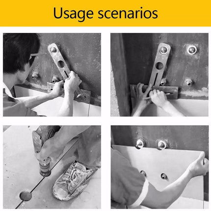 Universal Multifunctional Punch Positioner Hole Measuring Tool for Woodworking