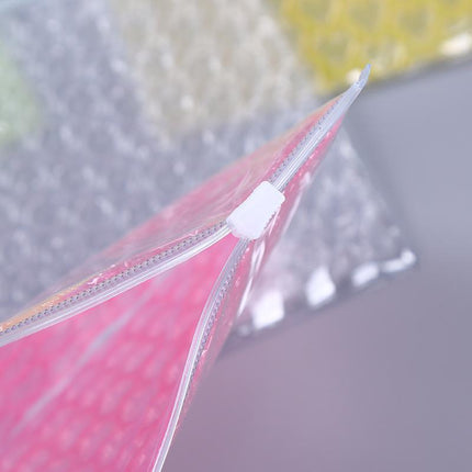 10pcs PVC Bubble Zipper Bag Thick Cosmetic Storage Pouch for Travel and Makeup